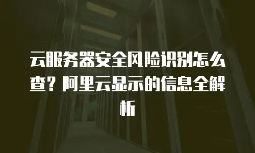 云服务器安全风险识别怎么查？阿里云显示的信息全解析