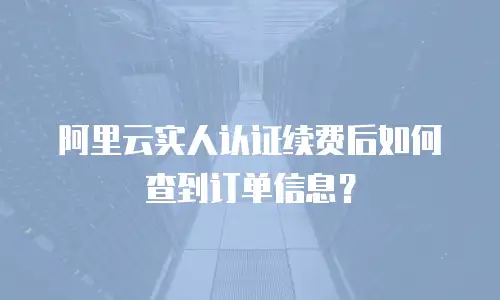 阿里云实人认证续费后如何查到订单信息？