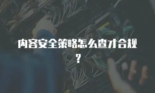 内容安全策略怎么查才合规？