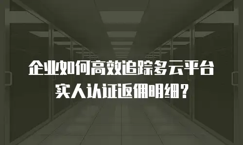 企业如何高效追踪多云平台实人认证返佣明细？