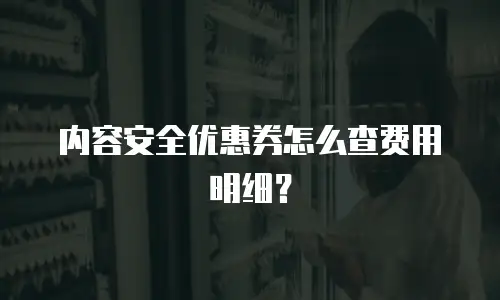 内容安全优惠券怎么查费用明细？