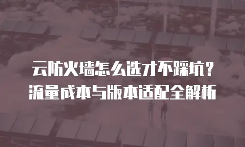 云防火墙怎么选才不踩坑？流量成本与版本适配全解析