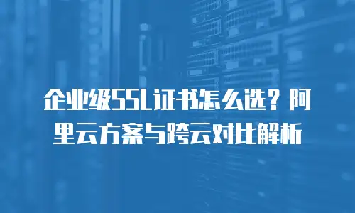 企业级SSL证书怎么选？阿里云方案与跨云对比解析