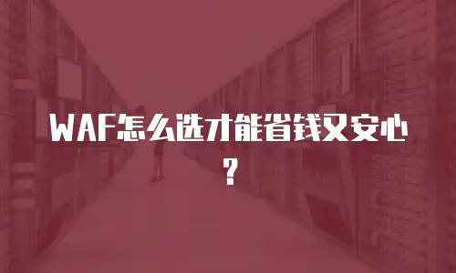 WAF怎么选才能省钱又安心？