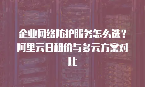 企业网络防护服务怎么选？阿里云日租价与多云方案对比