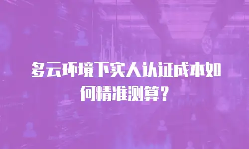 多云环境下实人认证成本如何精准测算？