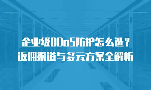 企业级DDoS防护怎么选？返佣渠道与多云方案全解析