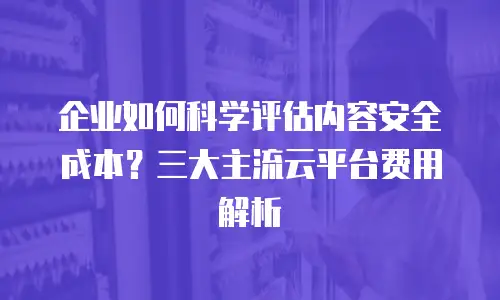企业如何科学评估内容安全成本？三大主流云平台费用解析