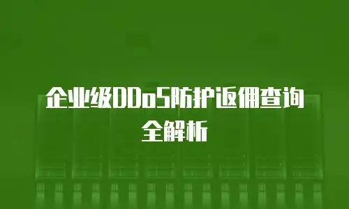 企业级DDoS防护返佣查询全解析