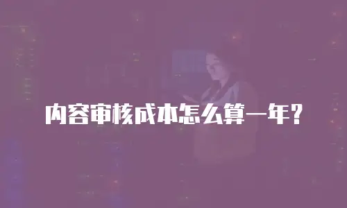内容审核成本怎么算一年？