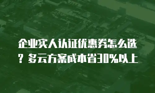企业实人认证优惠券怎么选？多云方案成本省30%以上