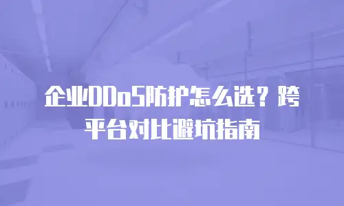 企业DDoS防护怎么选？跨平台对比避坑指南