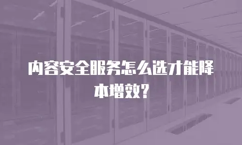 内容安全服务怎么选才能降本增效？