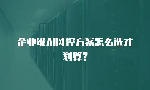 企业级AI风控方案怎么选才划算？