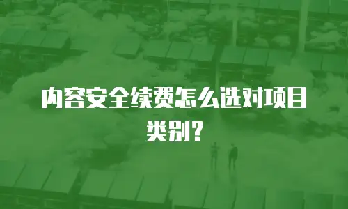 内容安全续费怎么选对项目类别？