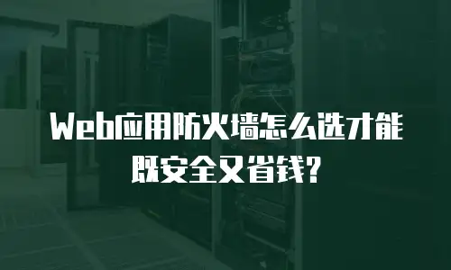 Web应用防火墙怎么选才能既安全又省钱？