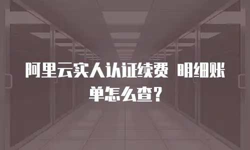 阿里云实人认证续费 明细账单怎么查？