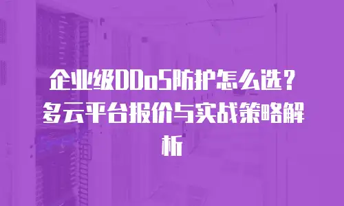 企业级DDoS防护怎么选？多云平台报价与实战策略解析