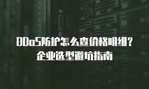 DDoS防护怎么查价格明细？企业选型避坑指南