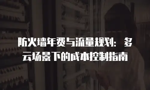 防火墙年费与流量规划：多云场景下的成本控制指南