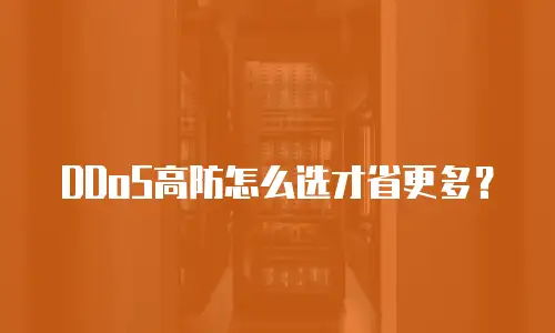 DDoS高防怎么选才省更多？