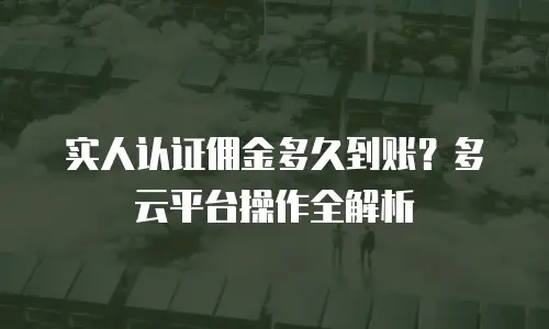 实人认证佣金多久到账？多云平台操作全解析