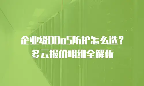 企业级DDoS防护怎么选？多云报价明细全解析