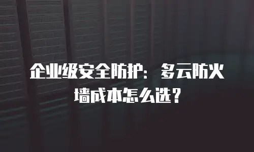 企业级安全防护：多云防火墙成本怎么选？