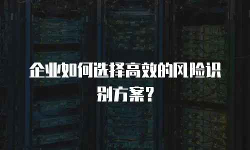 企业如何选择高效的风险识别方案？