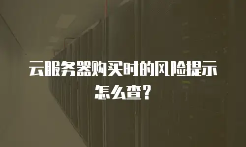 云服务器购买时的风险提示怎么查？