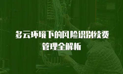 多云环境下的风险识别续费管理全解析