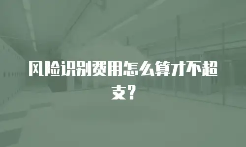 风险识别费用怎么算才不超支？
