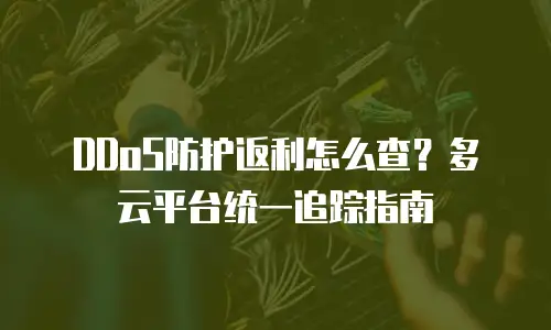 DDoS防护返利怎么查？多云平台统一追踪指南