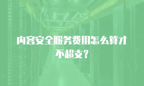 内容安全服务费用怎么算才不超支？