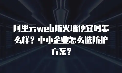 阿里云web防火墙便宜吗怎么样？中小企业怎么选防护方案？