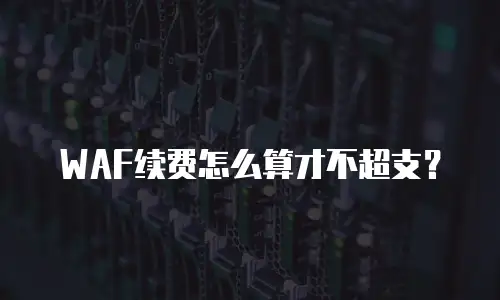 WAF续费怎么算才不超支？