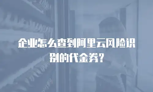 企业怎么查到阿里云风险识别的代金券？