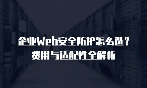 企业Web安全防护怎么选？费用与适配性全解析