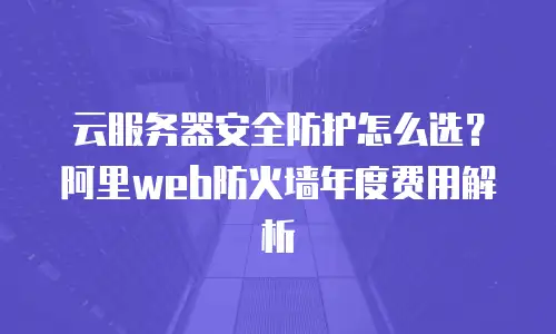 云服务器安全防护怎么选？阿里web防火墙年度费用解析
