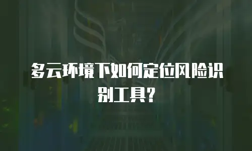 多云环境下如何定位风险识别工具？