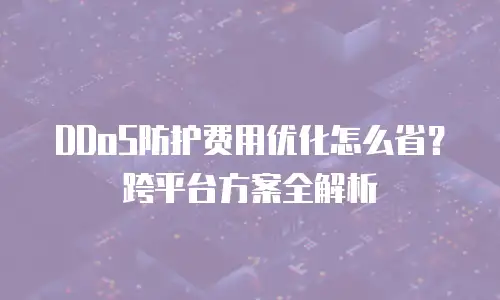 DDoS防护费用优化怎么省？跨平台方案全解析