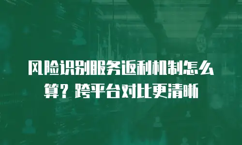 风险识别服务返利机制怎么算？跨平台对比更清晰