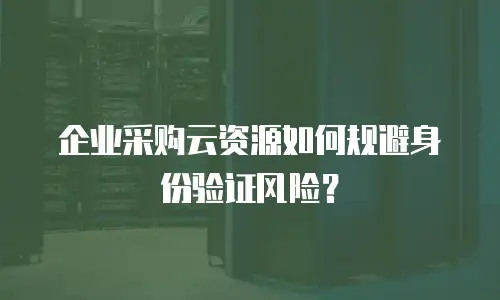 企业采购云资源如何规避身份验证风险？