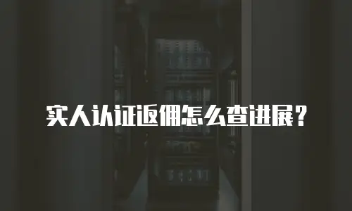 实人认证返佣怎么查进展？