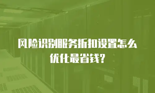 风险识别服务折扣设置怎么优化最省钱？