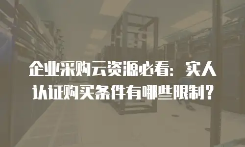 企业采购云资源必看：实人认证购买条件有哪些限制？