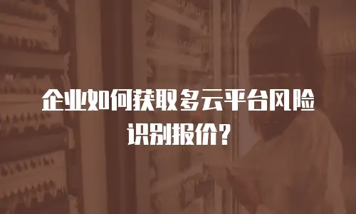 企业如何获取多云平台风险识别报价？