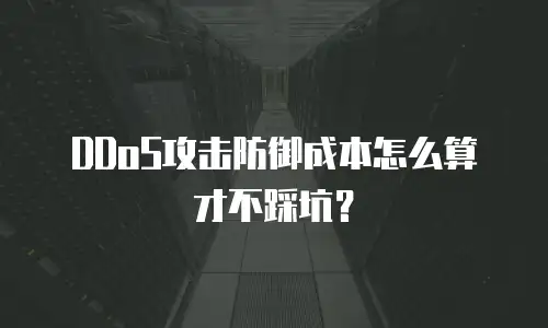 DDoS攻击防御成本怎么算才不踩坑？