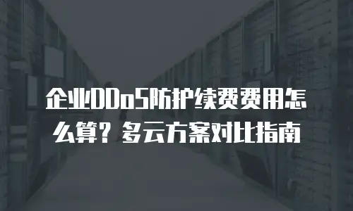 企业DDoS防护续费费用怎么算？多云方案对比指南
