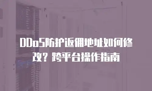 DDoS防护返佣地址如何修改？跨平台操作指南